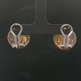 18k Yellow and White Gold 10.7g Vintage Swirl Button Stud Earrings Italy