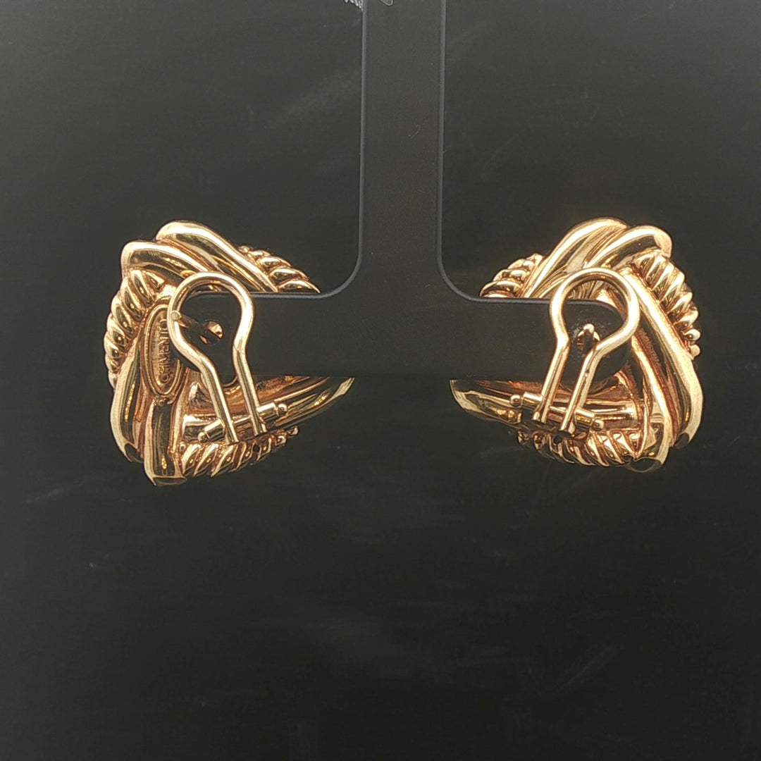 Chimento 18k Yellow Gold 9.7g Hollow Light Vintage Stud Earrings Italy