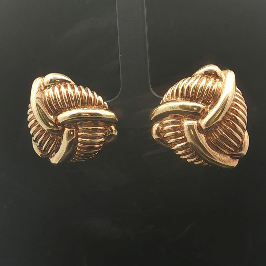 Chimento 18k Yellow Gold 9.7g Hollow Light Vintage Stud Earrings Italy