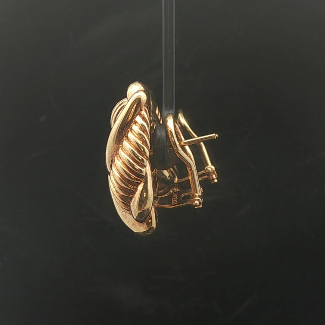 Chimento 18k Yellow Gold 9.7g Hollow Light Vintage Stud Earrings Italy