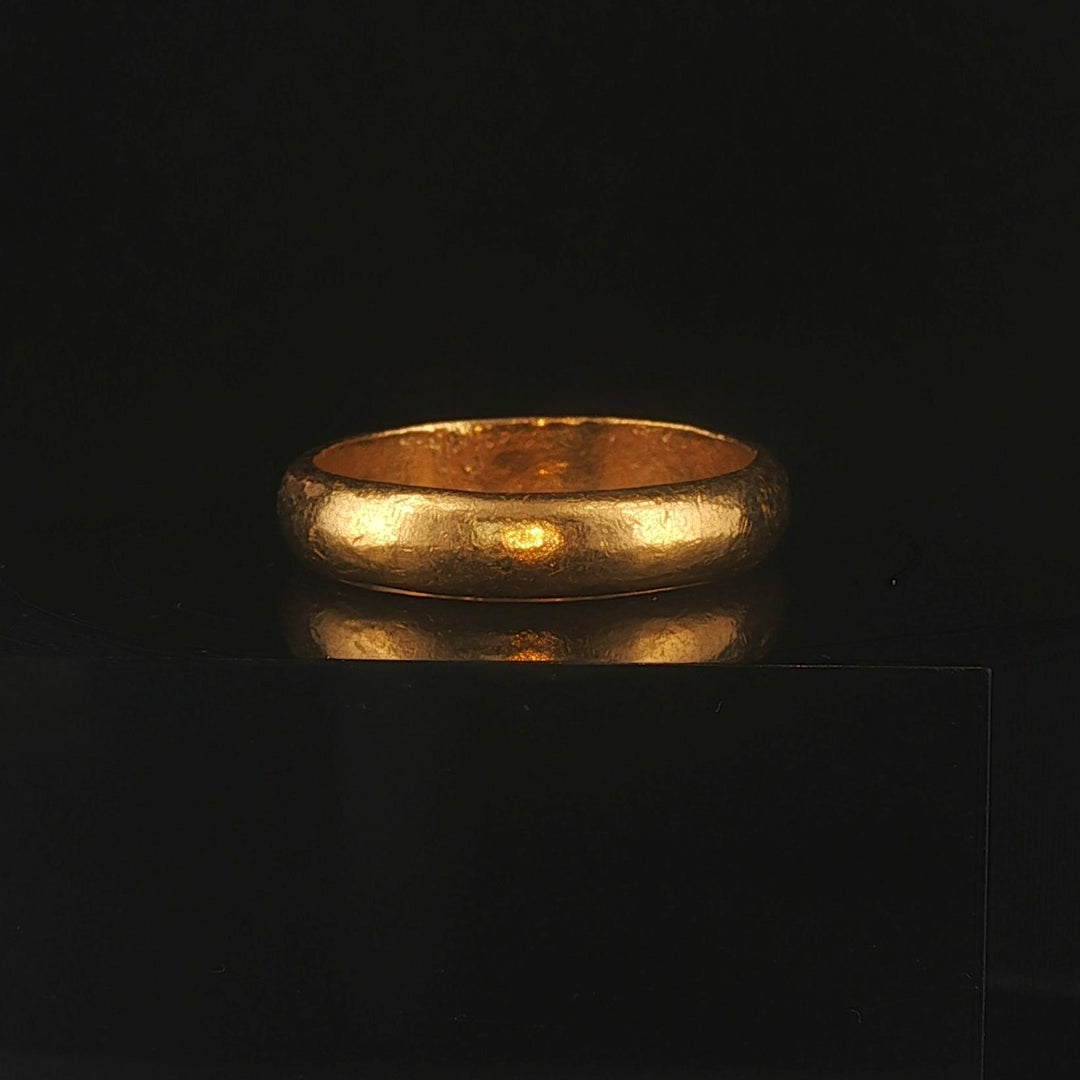 24k Pure Yellow Gold 6g Solid Heavy 4.2mm Band Ring Size 7.5