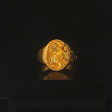 24k Pure Yellow Gold 4.2g Solid Asian Good Fortune Wrap Band Ring Size 5