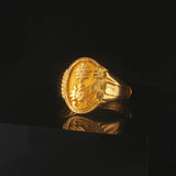 24k Pure Yellow Gold 4.2g Solid Asian Good Fortune Wrap Band Ring Size 5