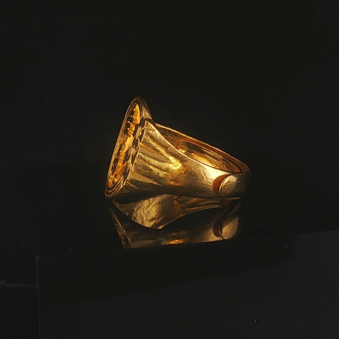 24k Pure Yellow Gold 4.2g Solid Asian Good Fortune Wrap Band Ring Size 5