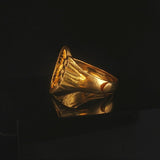 24k Pure Yellow Gold 4.2g Solid Asian Good Fortune Wrap Band Ring Size 5