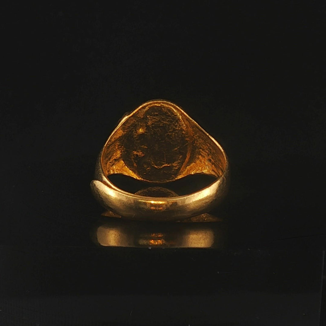 24k Pure Yellow Gold 4.2g Solid Asian Good Fortune Wrap Band Ring Size 5