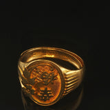 24k Pure Yellow Gold 4.2g Solid Asian Good Fortune Wrap Band Ring Size 5