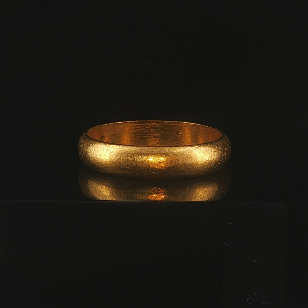 24k Pure Yellow Gold 3.7g Solid Heavy 3.8mm Band Ring Size 5.75