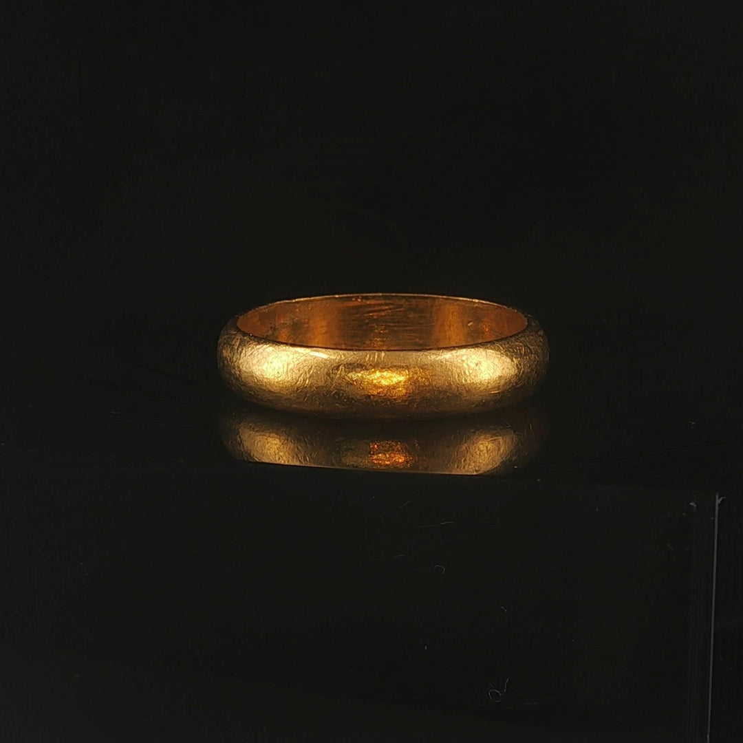 24k Pure Yellow Gold 3.7g Solid Heavy 3.8mm Band Ring Size 5.75