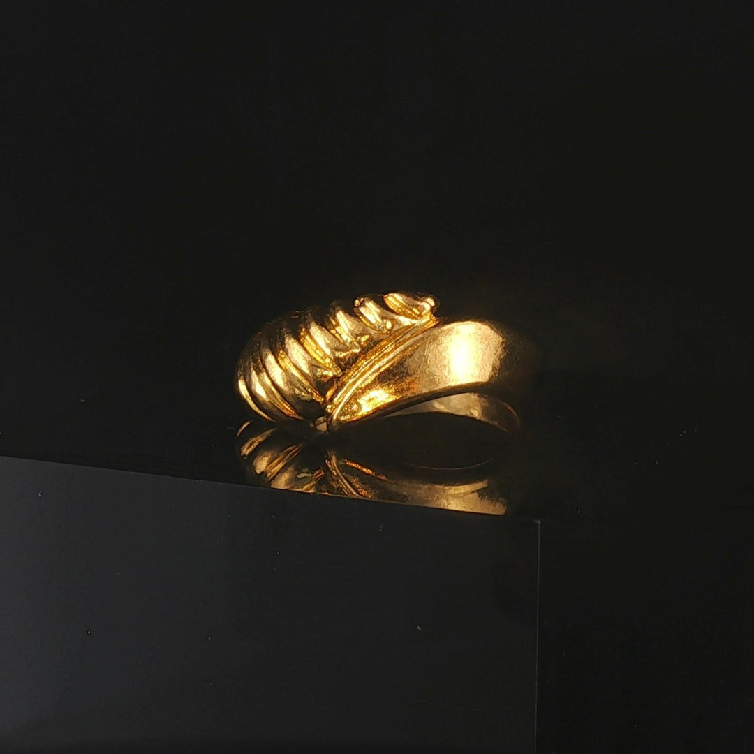 24k Pure Yellow Gold 6g Solid Bypass Band Ring Size 6