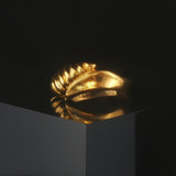 24k Pure Yellow Gold 6g Solid Bypass Band Ring Size 6