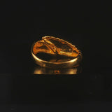 24k Pure Yellow Gold 6g Solid Bypass Band Ring Size 6