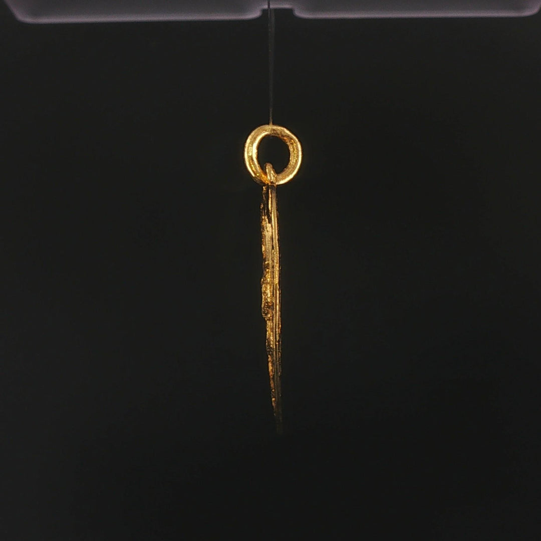 24k Pure Yellow Gold 6.7g Solid Asian Ducks Love Heart Charm Pendant 1.25"