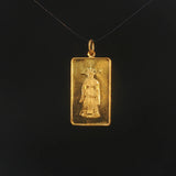 24k Pure Yellow Gold 4.8g Solid Shou Xing Longevity Bar Pendant 1.2"