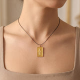 24k Pure Yellow Gold 4.8g Solid Shou Xing Longevity Bar Pendant 1.2"