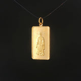 24k Pure Yellow Gold 4.8g Solid Shou Xing Longevity Bar Pendant 1.2"