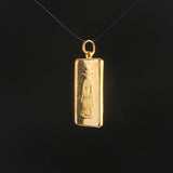 24k Pure Yellow Gold 4.8g Solid Shou Xing Longevity Bar Pendant 1.2"