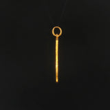 24k Pure Yellow Gold 4.8g Solid Shou Xing Longevity Bar Pendant 1.2"