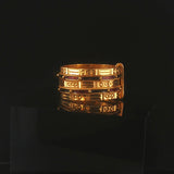 22k Yellow Gold 7.6g Enamel Diamond Cut Multi Band Ring Size 7