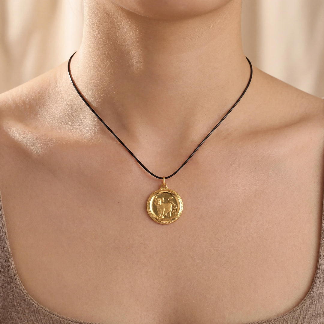 24k Pure Yellow Gold 7.4g Solid Asian Ox Zodiac Charm Pendant