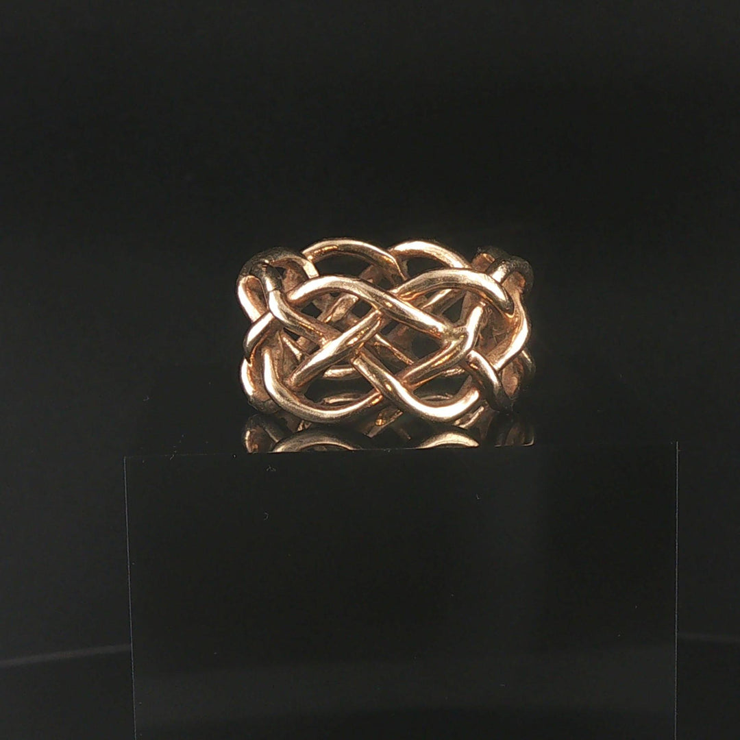 14k Yellow Gold 9.3g Solid Vintage 12mm Braided Band Ring Size 8