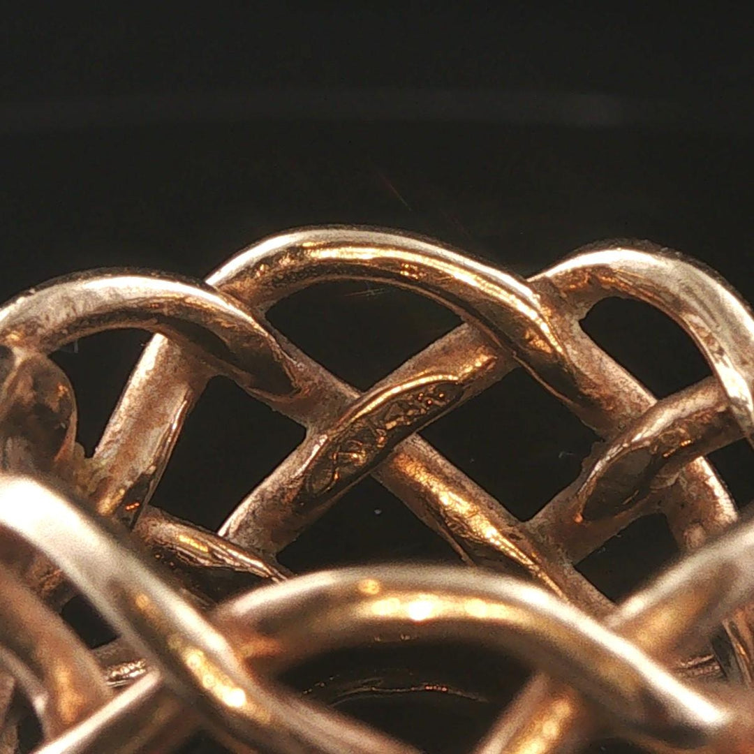 14k Yellow Gold 9.3g Solid Vintage 12mm Braided Band Ring Size 8