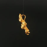 24k Pure Yellow Gold 5.2g Solid Pig on a Skateboard Pendant