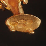 24k Pure Yellow Gold 5.2g Solid Pig on a Skateboard Pendant