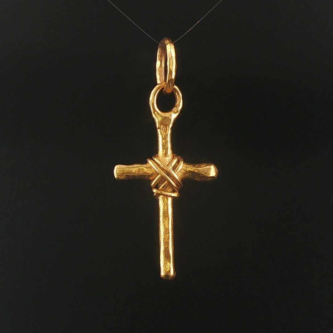 22k Yellow Gold 11.3g Solid Heavy Vintage Cross Pendant 2"