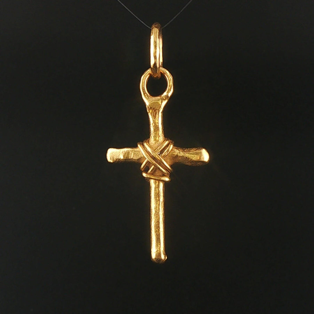 22k Yellow Gold 11.3g Solid Heavy Vintage Cross Pendant 2"