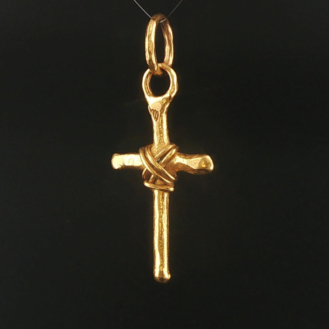 22k Yellow Gold 11.3g Solid Heavy Vintage Cross Pendant 2"