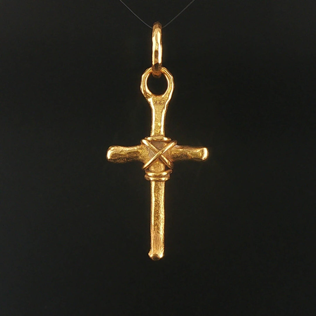 22k Yellow Gold 11.3g Solid Heavy Vintage Cross Pendant 2"