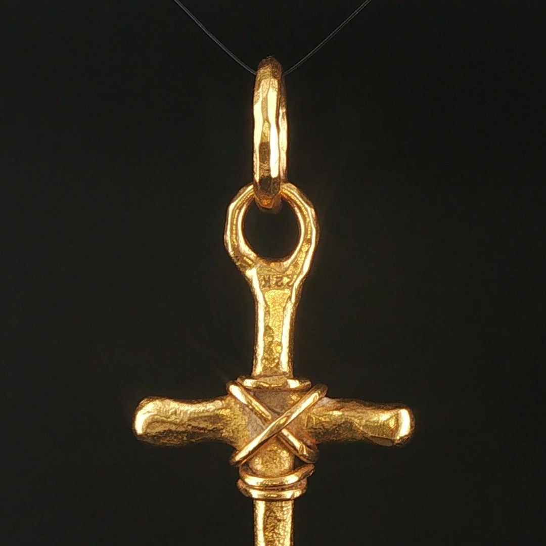22k Yellow Gold 11.3g Solid Heavy Vintage Cross Pendant 2"