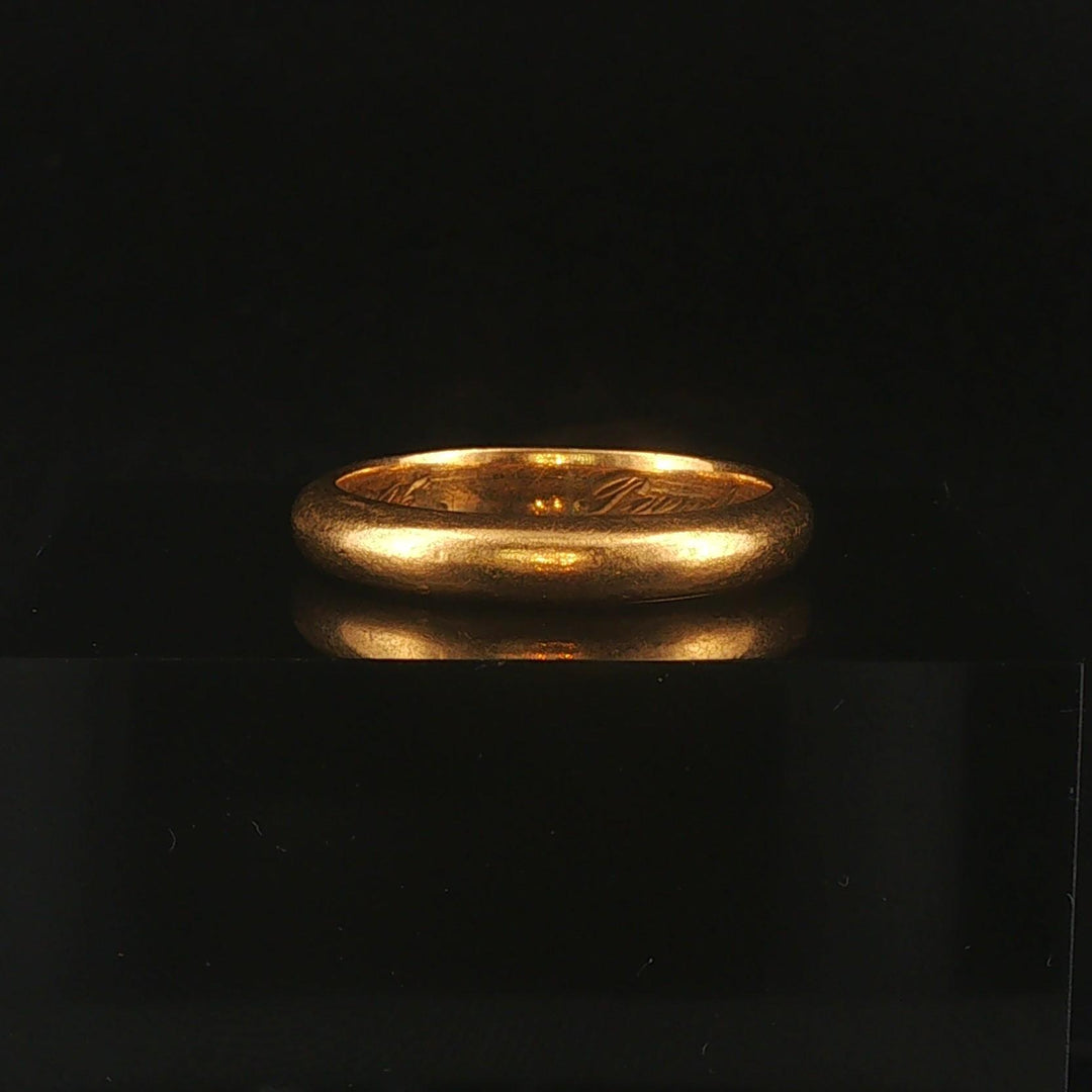 Antique 22k Yellow Gold 6g Solid 3.5mm Band Ring Size 7.5