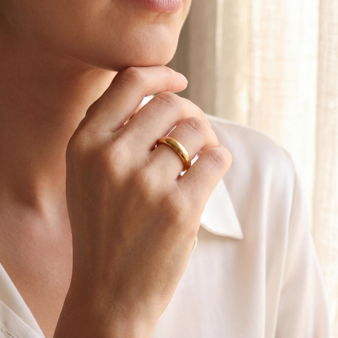 Antique 22k Yellow Gold 6g Solid 3.5mm Band Ring Size 7.5