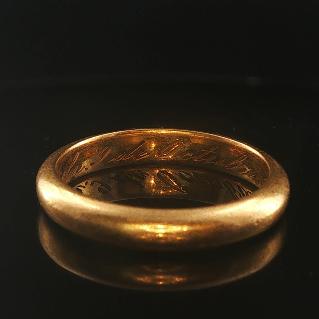 Antique 22k Yellow Gold 6g Solid 3.5mm Band Ring Size 7.5