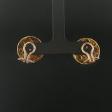18k Yellow Gold 14.8g Vintage Heavy Fancy Button Stud Earrings Italy