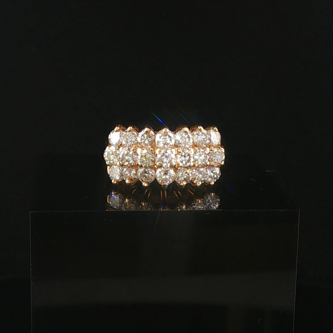 14k Yellow Gold and 2cttw Diamond Ladies Cluster Ring Size 7