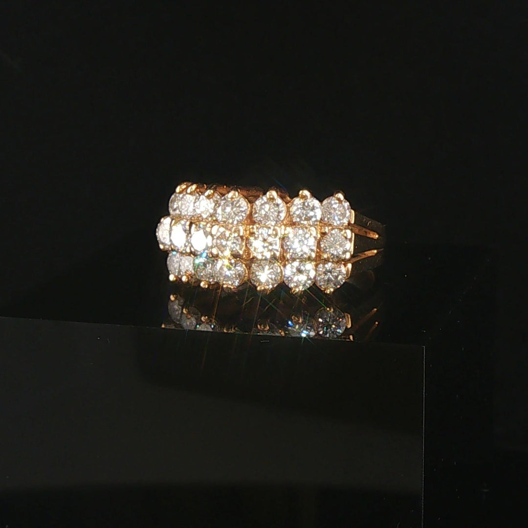 14k Yellow Gold and 2cttw Diamond Ladies Cluster Ring Size 7