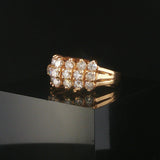 14k Yellow Gold and 2cttw Diamond Ladies Cluster Ring Size 7