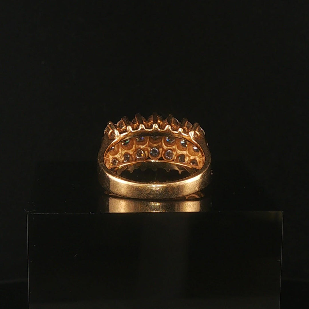 14k Yellow Gold and 2cttw Diamond Ladies Cluster Ring Size 7