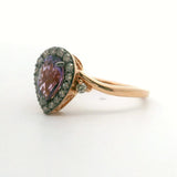 Le Vian 14k Rose Gold Pear Cut Amethyst and Diamond Halo Ring Size 7