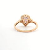 Le Vian 14k Rose Gold Pear Cut Amethyst and Diamond Halo Ring Size 7