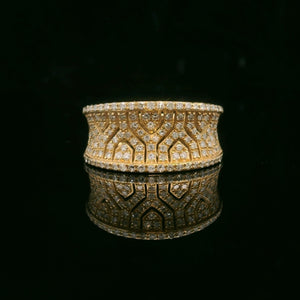 Effy 14k Yellow Gold and 1cttw Diamond Fancy Band Ring Size 7