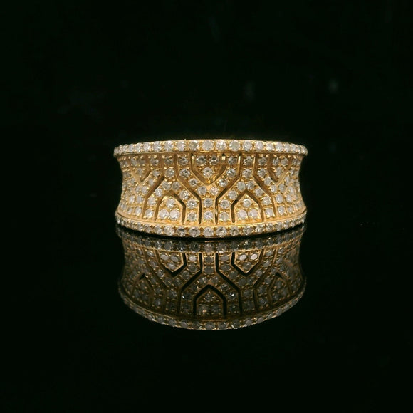 Effy 14k Yellow Gold and 1cttw Diamond Fancy Band Ring Size 7