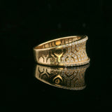 Effy 14k Yellow Gold and 1cttw Diamond Fancy Band Ring Size 7