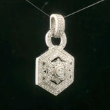 Effy Bita 14k White Gold and 0.75cttw Diamond Filigree Pendant 1.5"