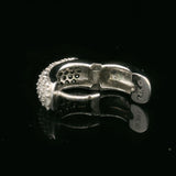 14k White Gold and 1cttw Diamond Solid Small Huggie Earrings