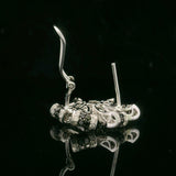 14k White Gold and 1.5cttw White and Black Diamond Floral Earrings