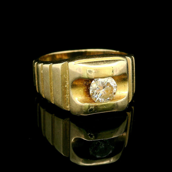 14k Yellow Gold and 0.50ct Diamond Men's Vintage Ring Size 8.5